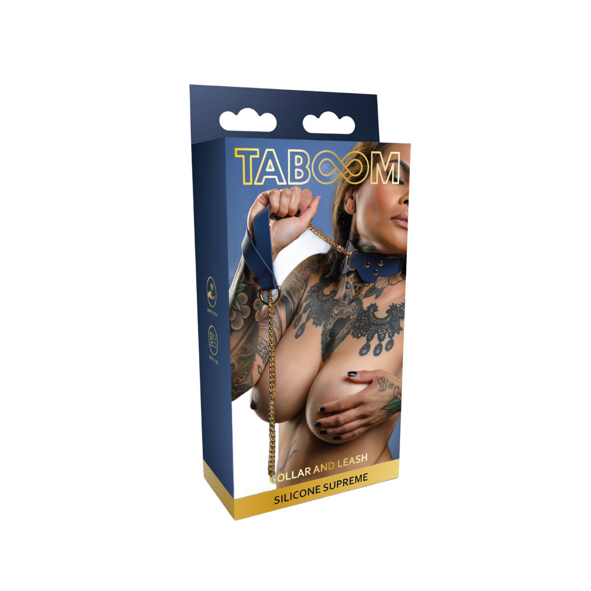 Ошейник с поводком Taboom Silicone Supreme Collar and Leash (синий)