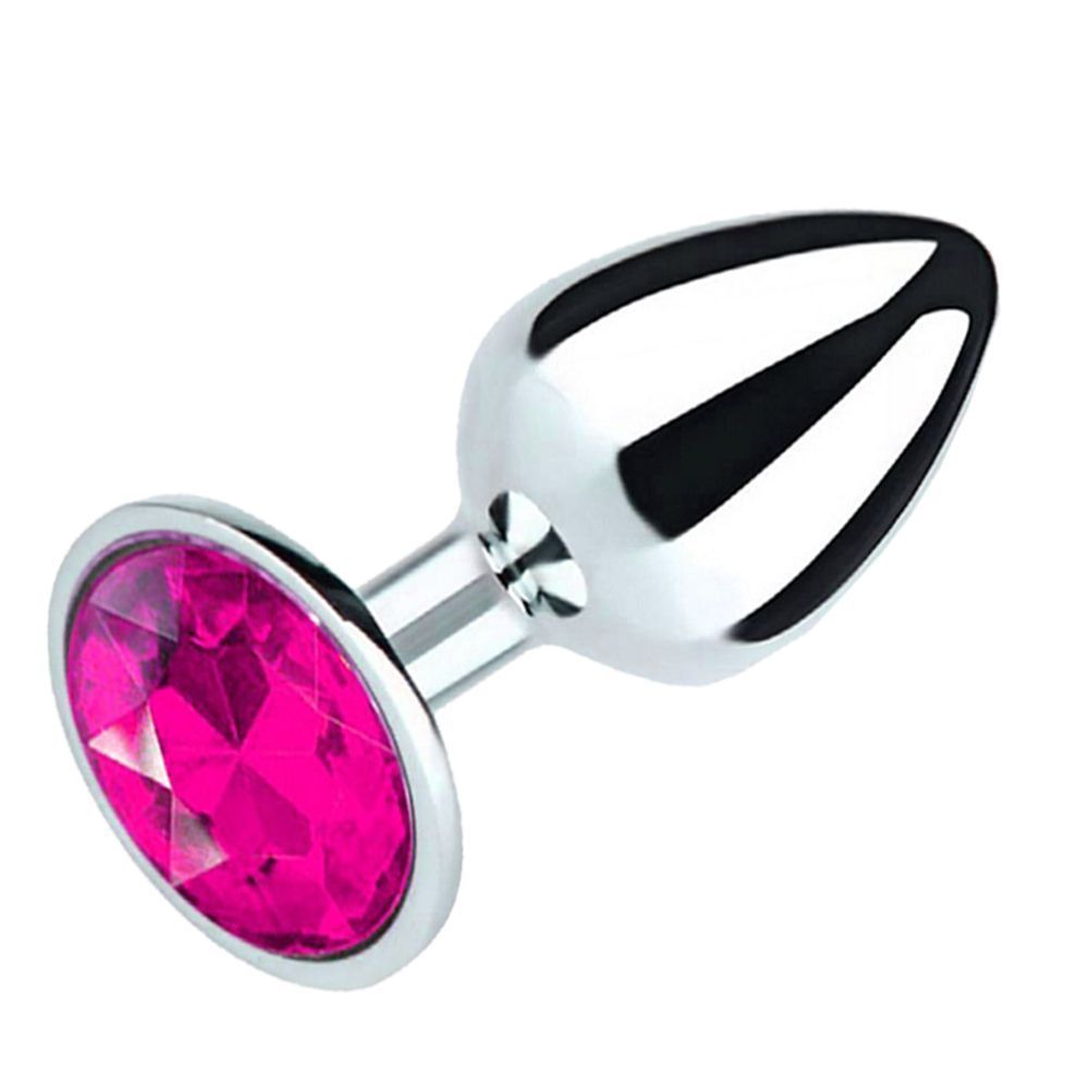 Secret Play Metal Butt Plug Fuchsia - Korek analny, Fuksja, 8.5 cm, M