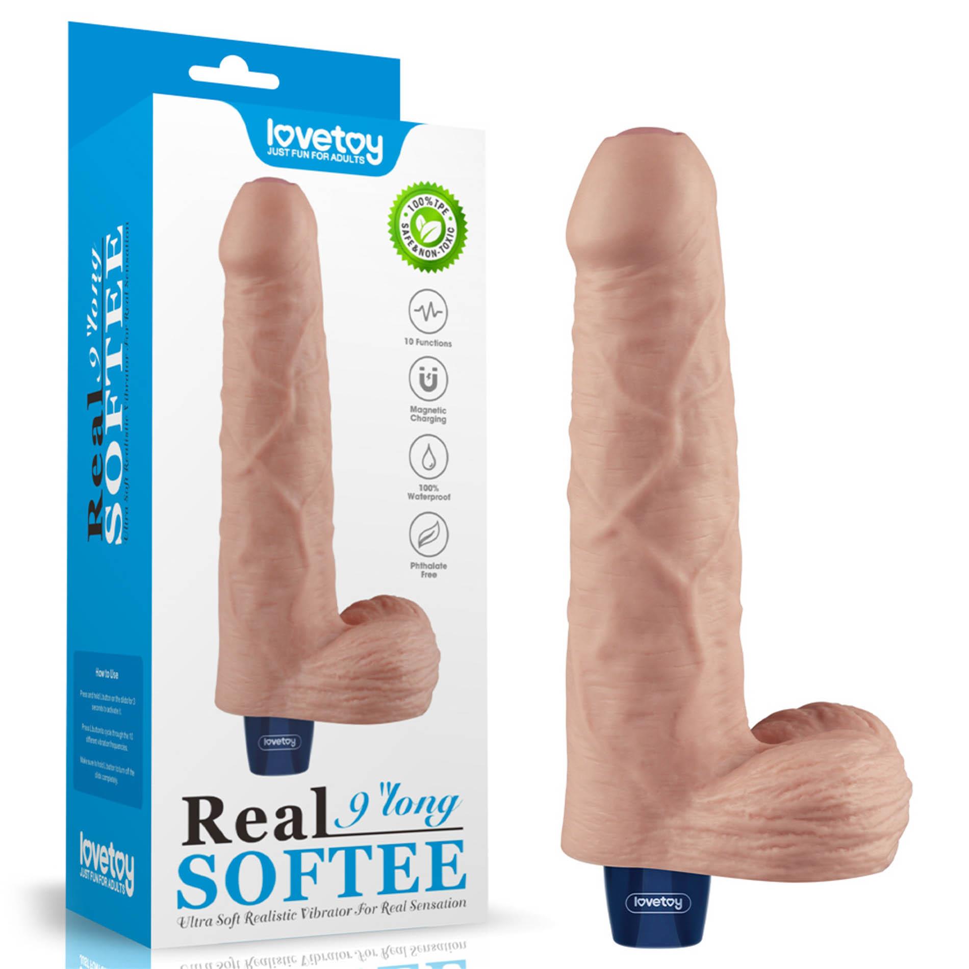 Vibrator Lovetoy Real Softee 9", 23 cm (w kolorze cielistym)