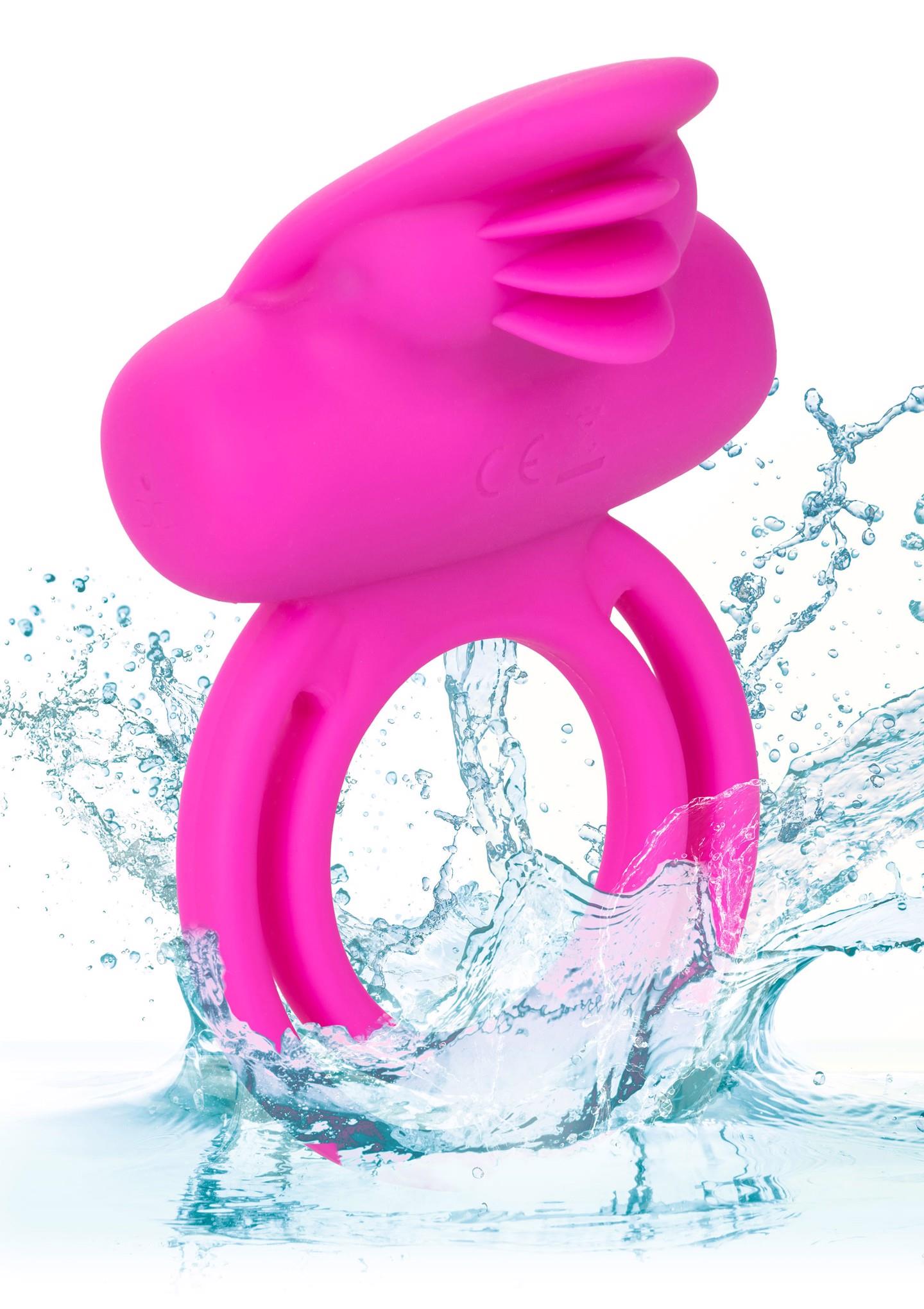 Виброкольцо CalExotics Dual Clit Flicker Enhancer, 6х3.7 см (розовый)