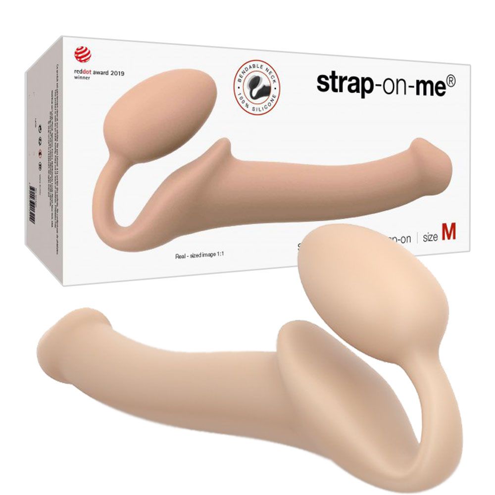 Безремневой страпон Strap-On-Me M, 17 см (телесный)