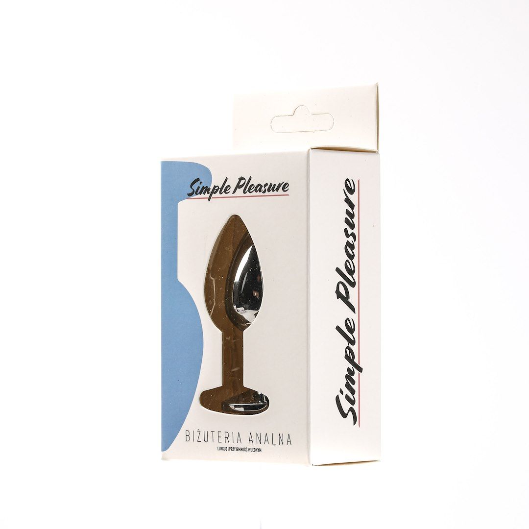 Korek analny z kryształem Simply Pleasure S, 7 cm (niebieski)
