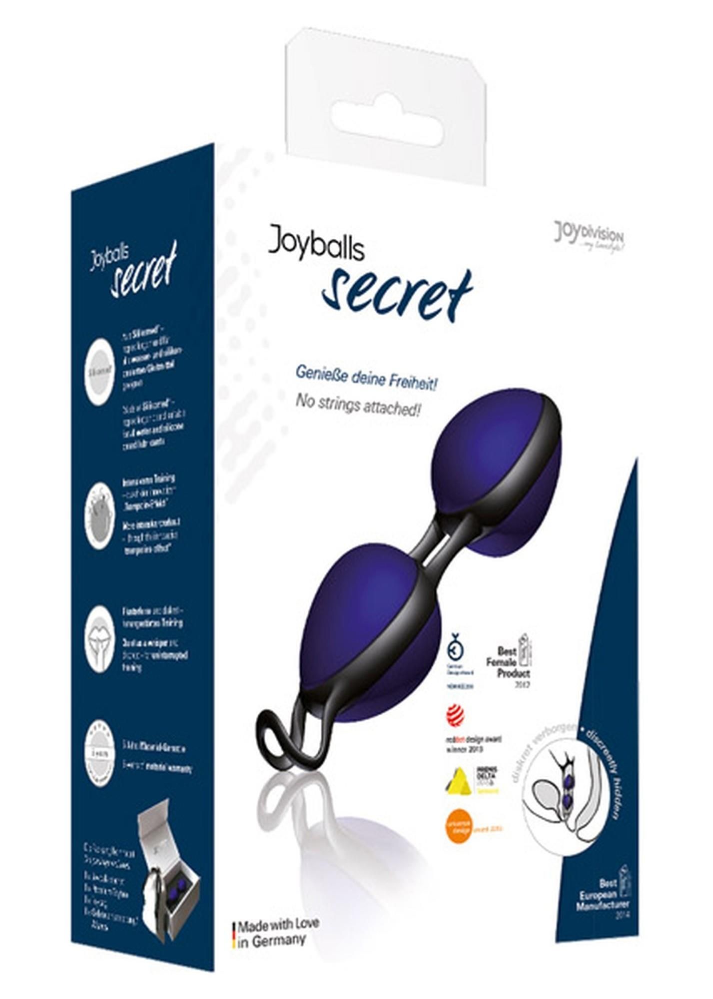 Вагинальные шарики Joy Division Joyballs Secret, 11.4 см (синий)