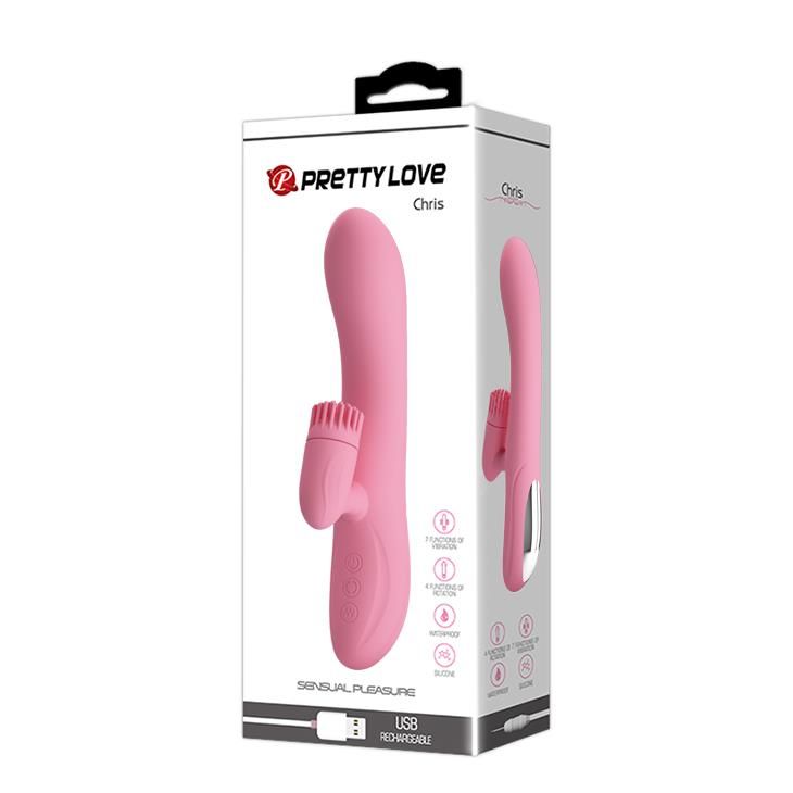 Вибратор-кролик Pretty Love Ghris, 20,5 см (розовый)