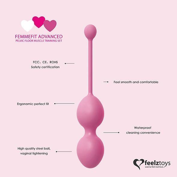 Вагинальные шарики FeelzToys FemmeFit Advanced, 3 шт (розовый)