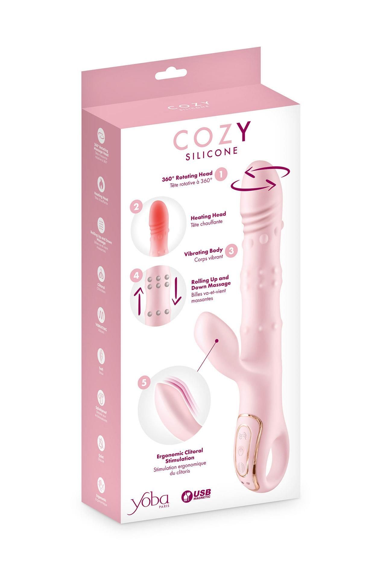 Вибратор-кролик Yoba Cosy, 25 см (розовый)
