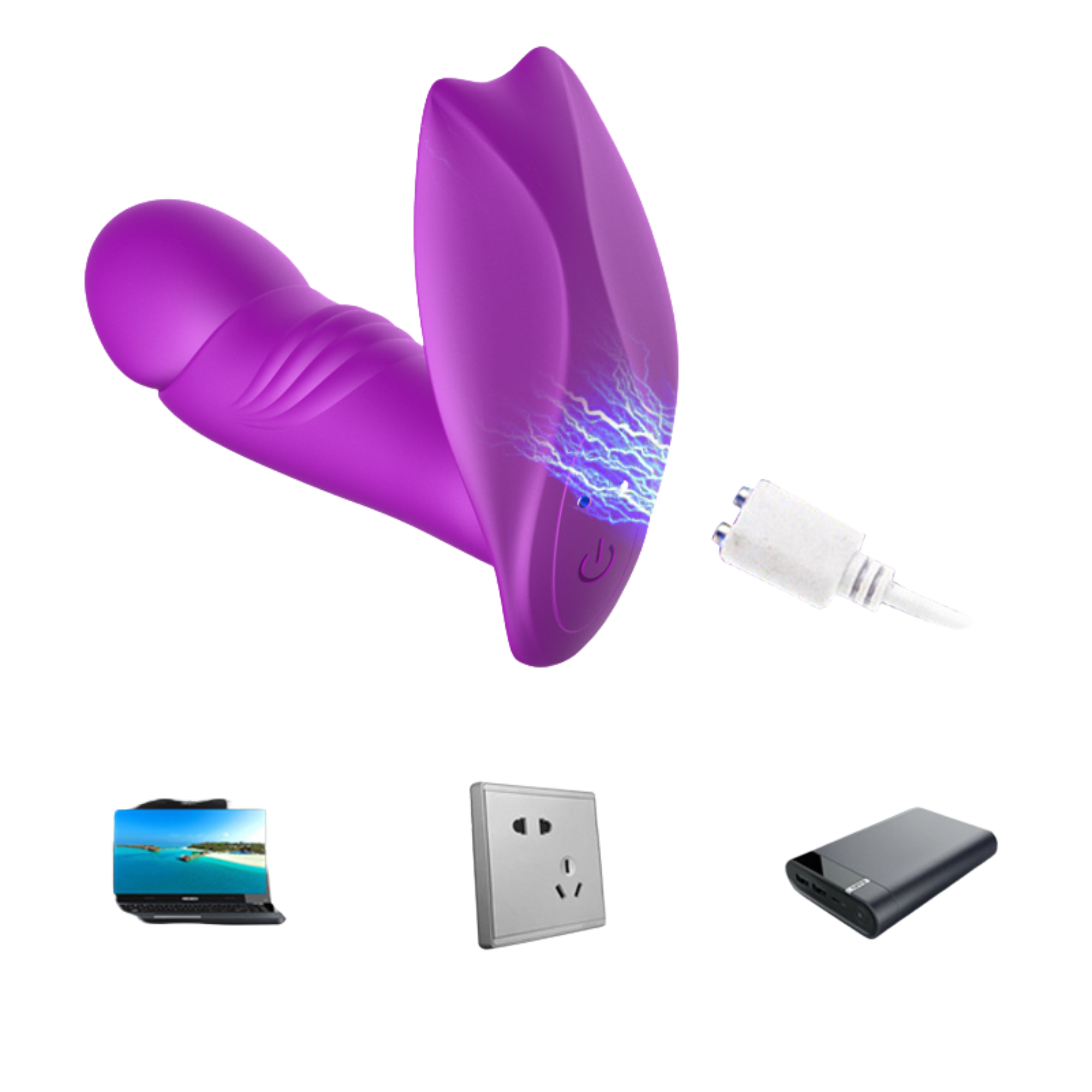 Вібратор у трусики Boss Series Silicone Panty, 12,8 см (фіолетовий)