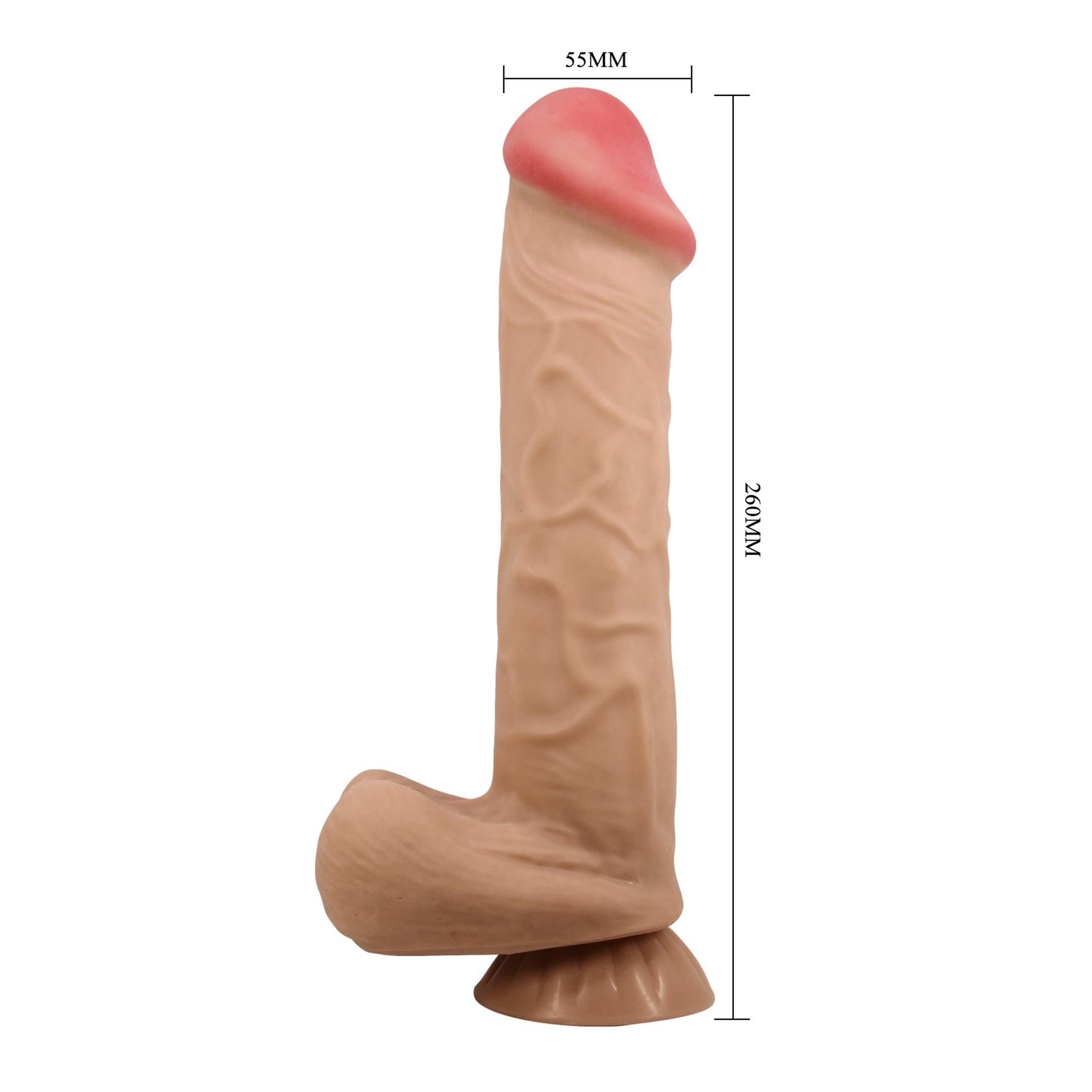 Фаллоимитатор Baile Sliding Skin Bendable 10.2'', 26 см (телесный)