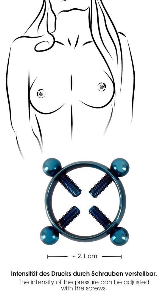 Зажимы на соски Bad Kitty Nipple Jewellery (синий)