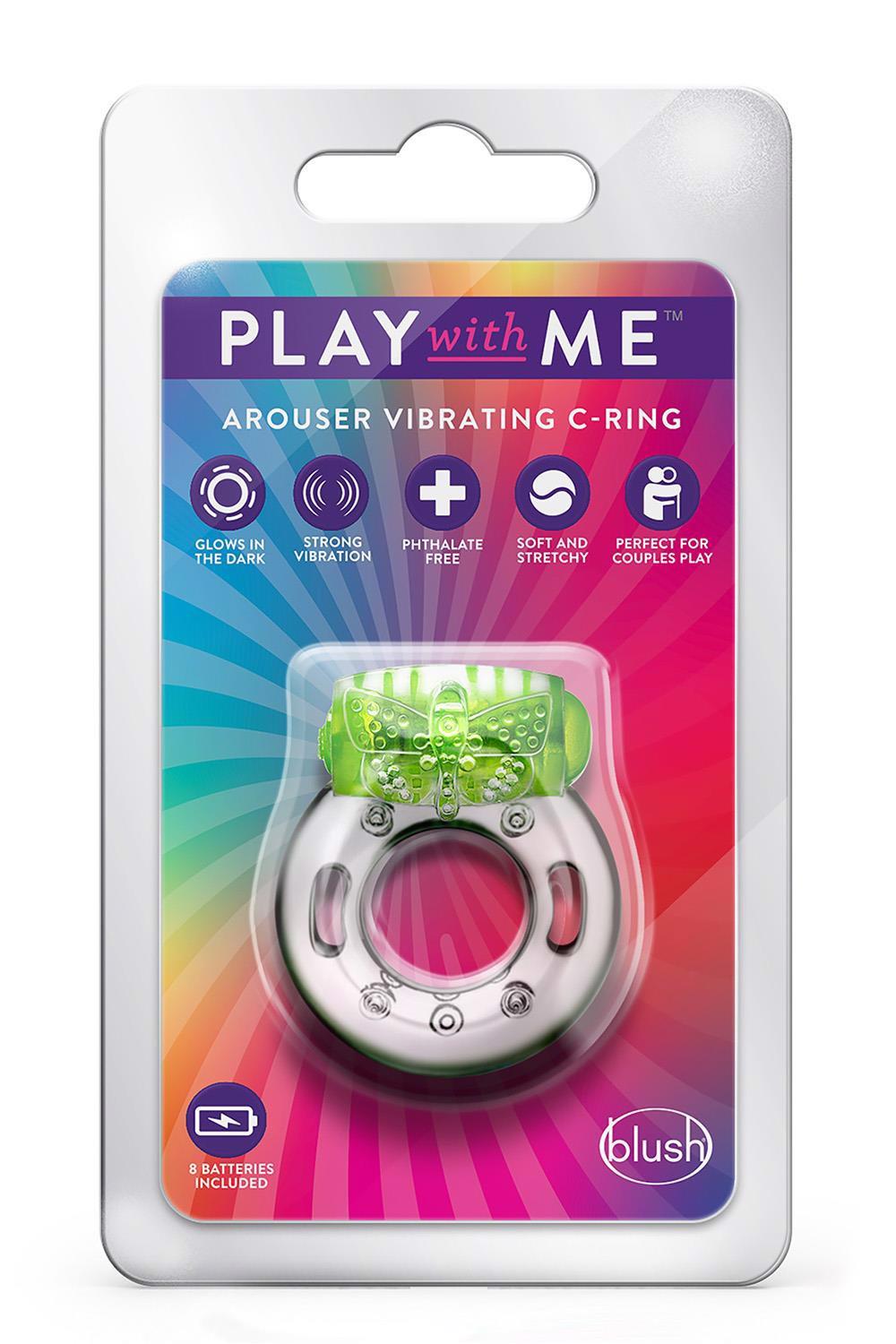 Виброкольцо Play With Me Arouser Vibrating C-Ring, 4.4 см (зеленый)