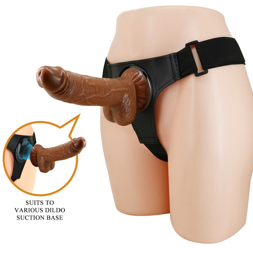 Страпон Pretty Love Harness Briefs Micheal, 20 см (коричневый)