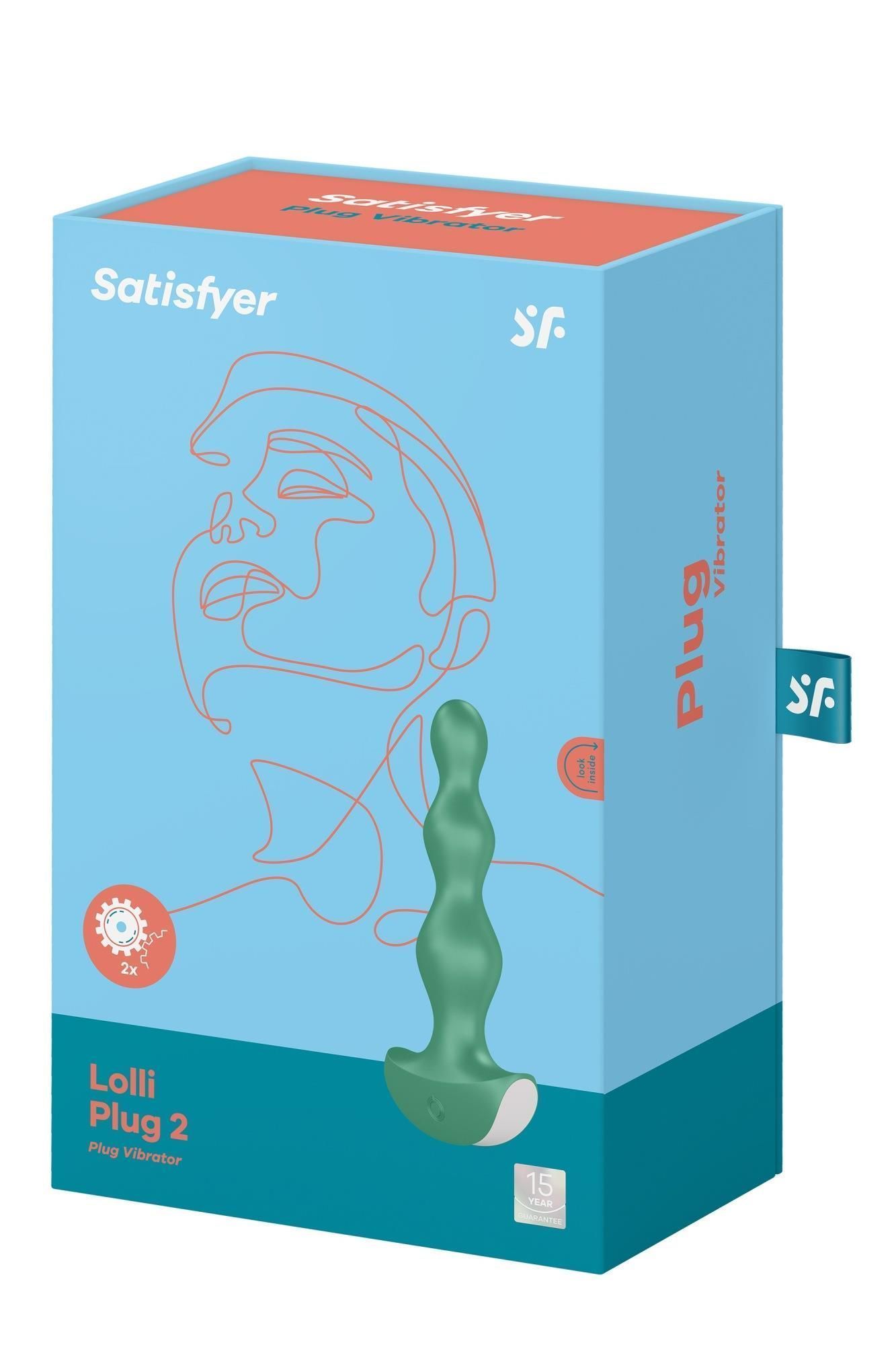 Анальна пробка з вібрацією Satisfyer Lolli Plug 2, 14 см (зелений)