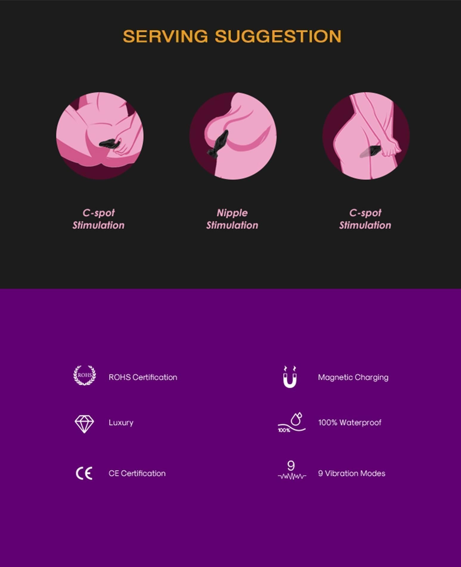 Анальная пробка B - Series Joy Limonster, 10.2 см (черный)