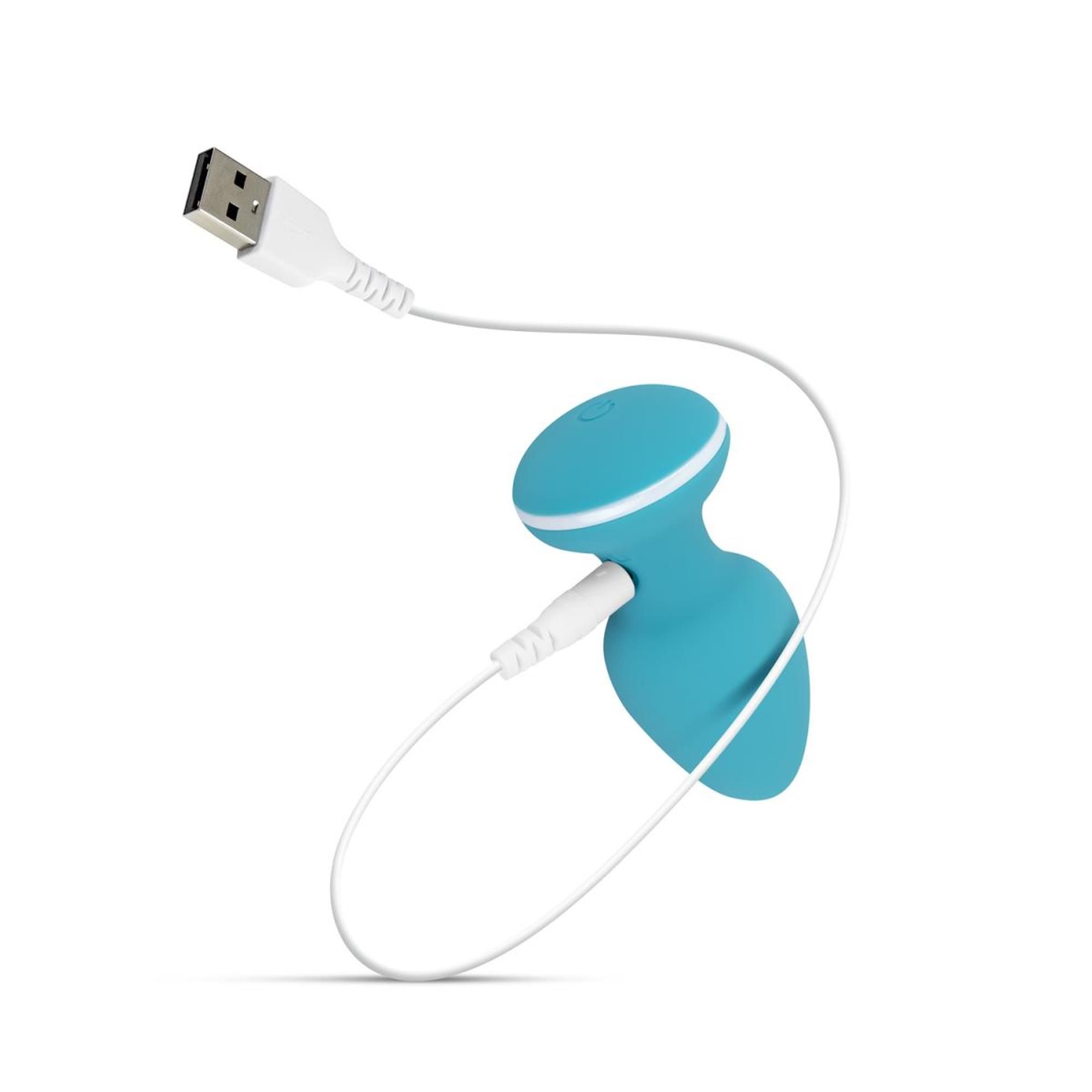 Анальна пробка Cala Azul Blanca Vibrating Anal Plug, 8,3 см (бірюзовий)