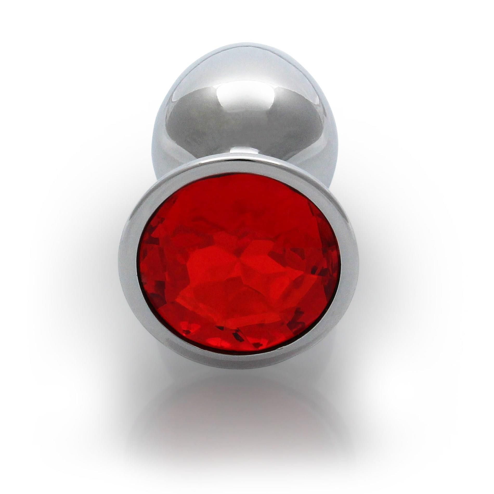 Korek analny Ouch! Round Gem L, 8.1 cm (czerwony)