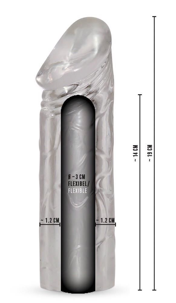 Насадка на пенис Rebel Mega Dick Sleeve, 19 см (прозрачный)