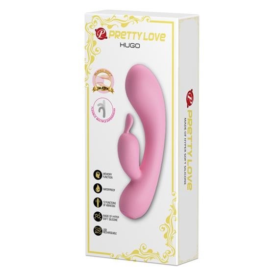 Вибратор-кролик Pretty Love Hugo, 16,5 см (розовый)