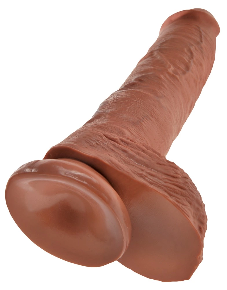 Фаллоимитатор King Cock With Balls 10", 25 см (коричневый)