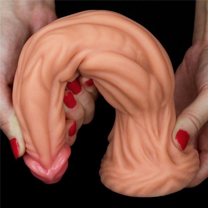 Фаллоимитатор с присоской Lovetoy Dual-Layered Silicone Nature Cock, 24,5 см (телесный)