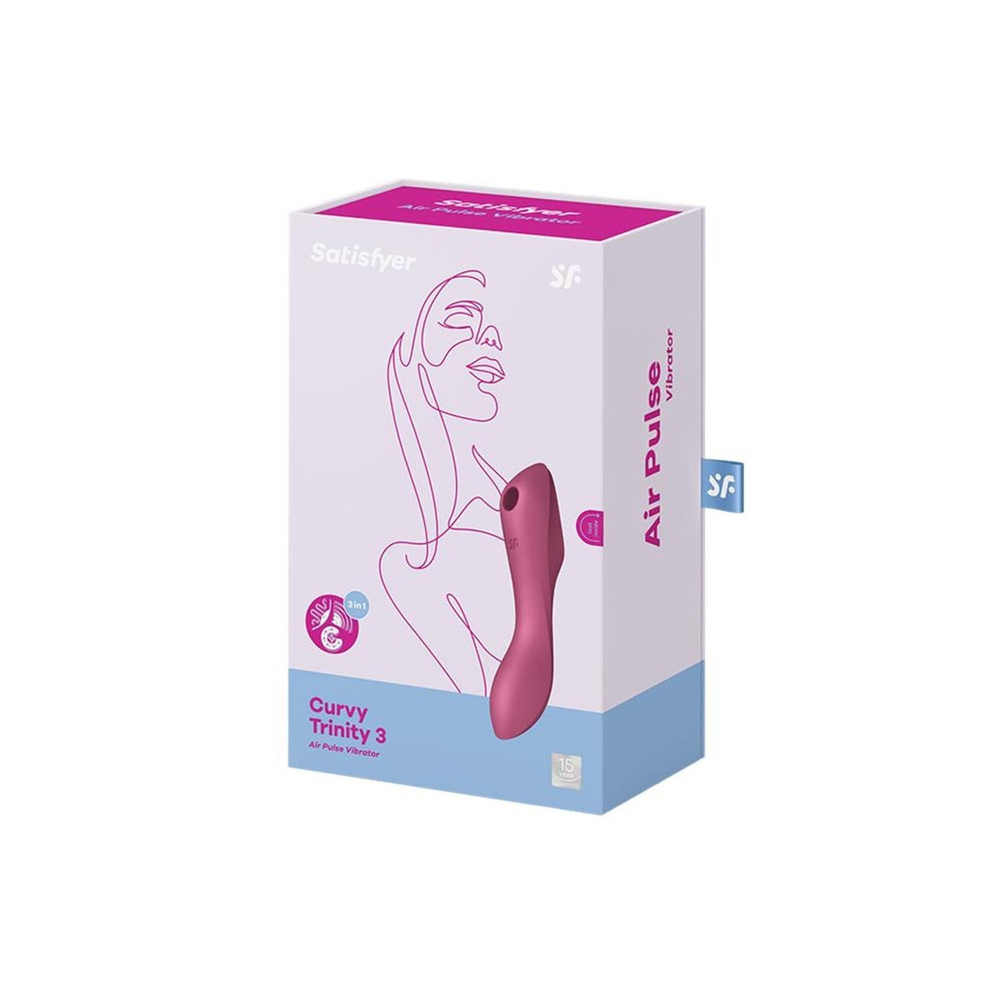 Bezdotykowy stymulator łechtaczki z wibracjami Satisfyer Curvy Trinity 3 (czerwony)
