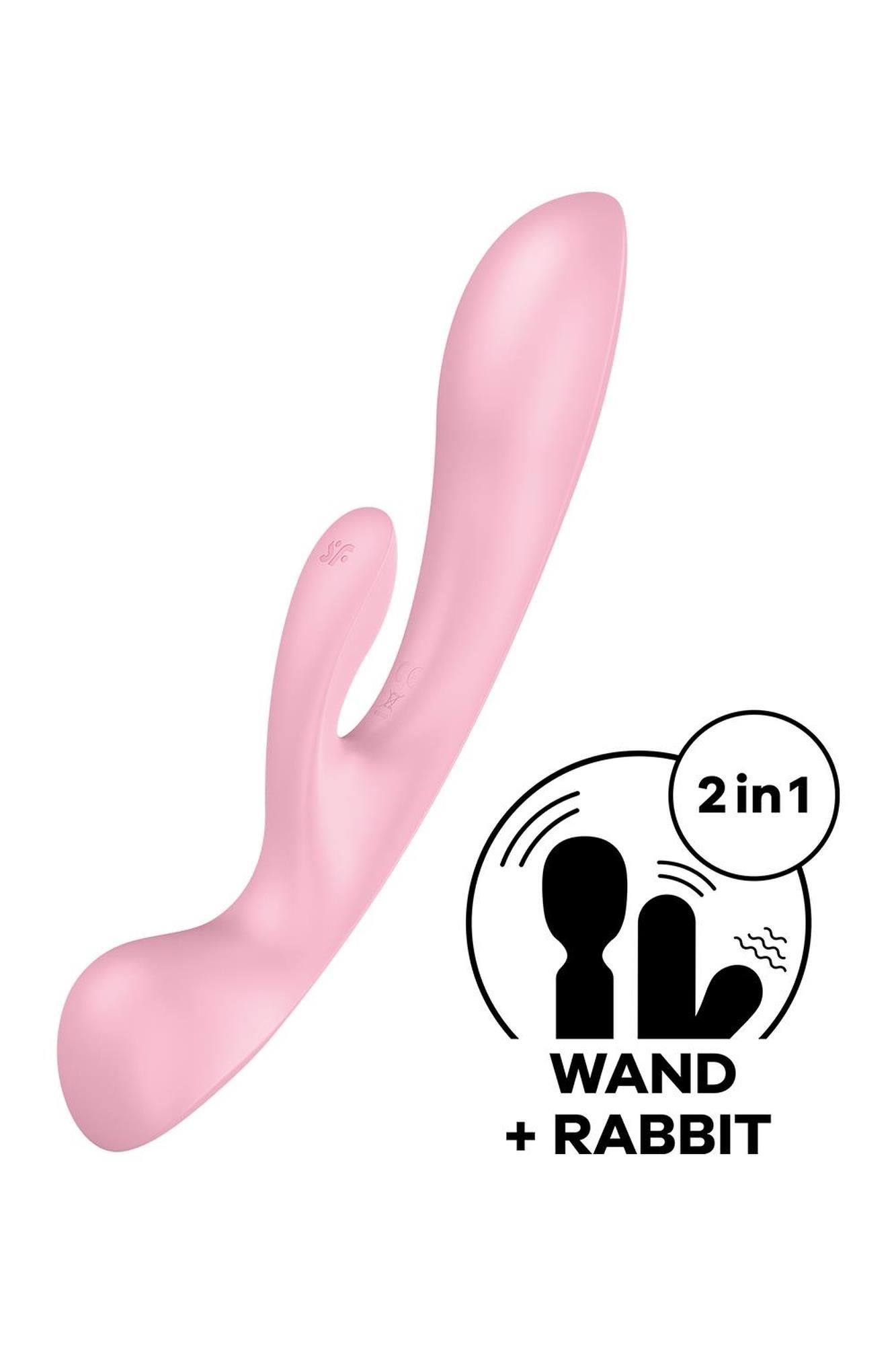 Wibrator królik Satisfyer Triple Oh, 24 cm (różowy)