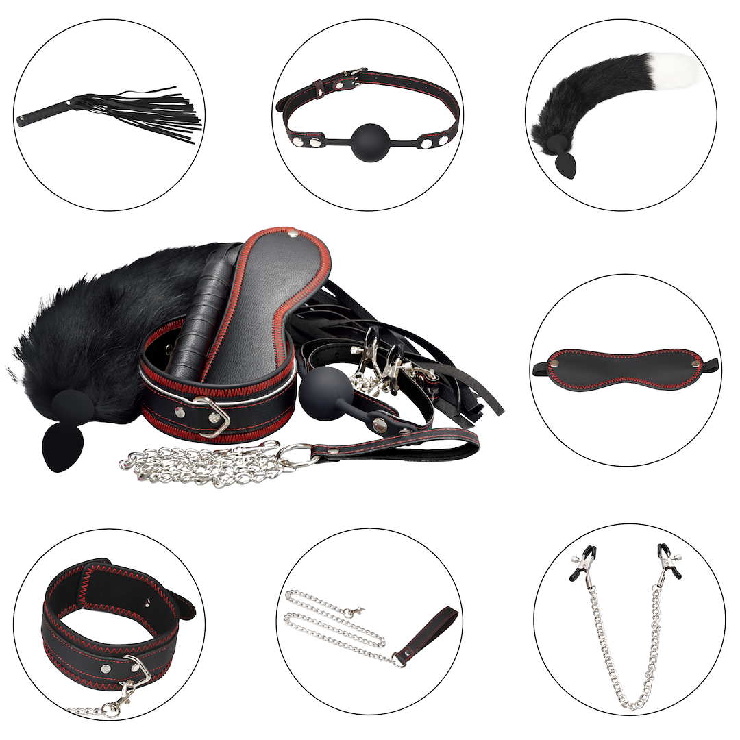 BDSM набор Erospace Wild Play C8, 7 шт (черный)