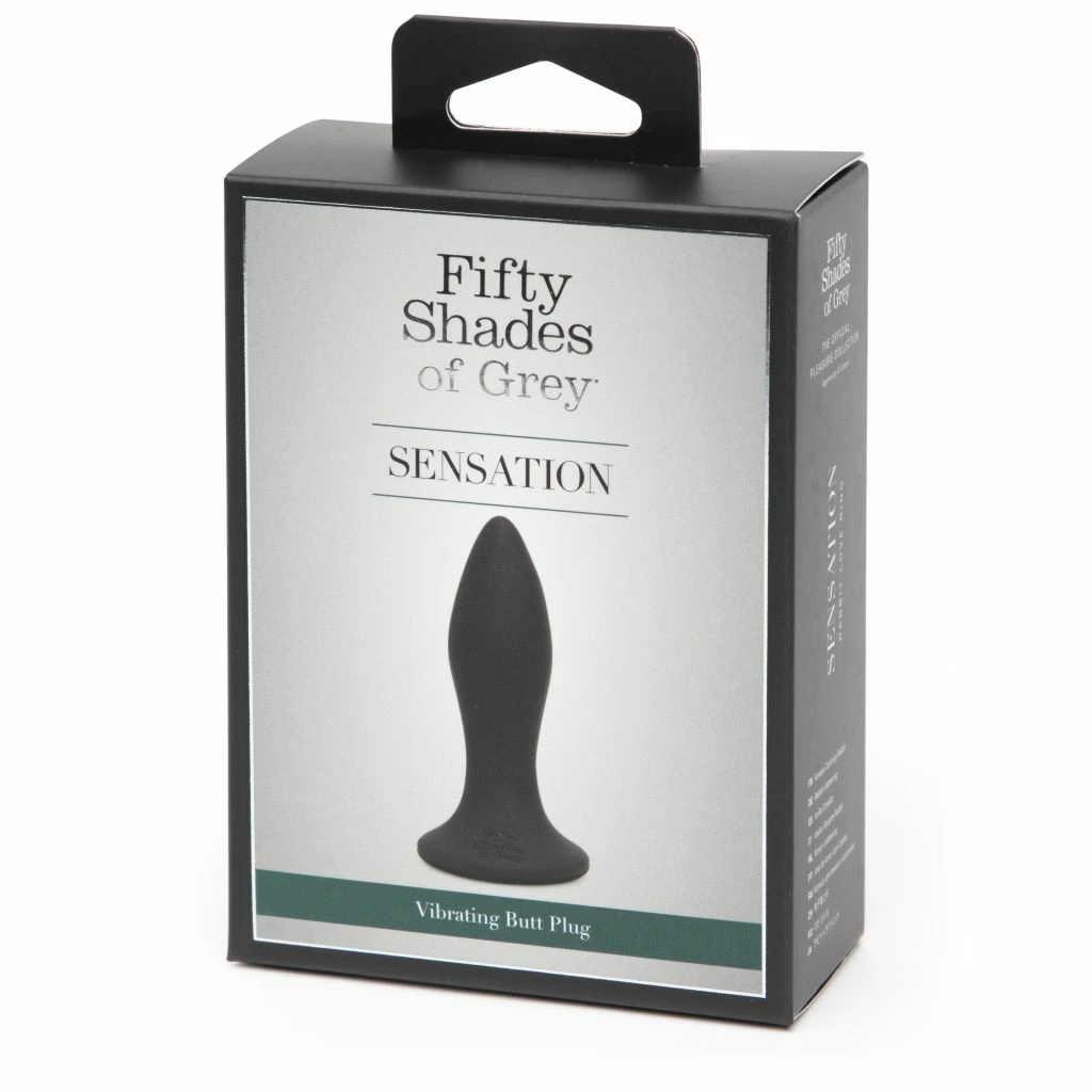 Korek analny z wibracją Fifty Shades of Grey, 8,5 cm (czarny)