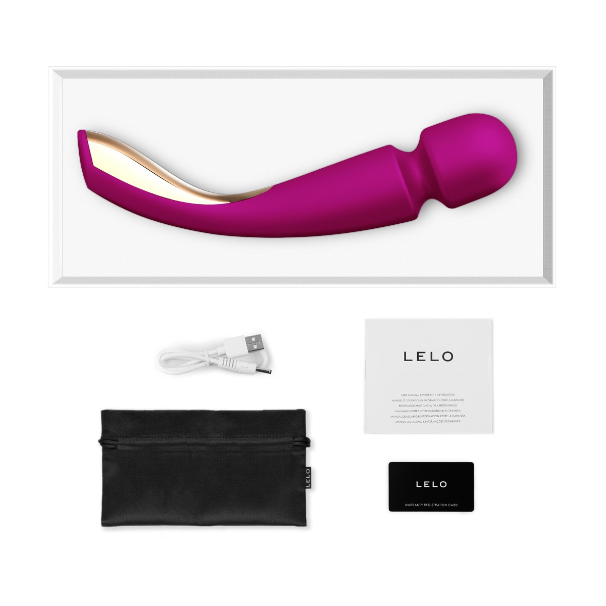 Вибромассажер Lelo Smart Wand 2 Large, 30,4 см (фуксия)