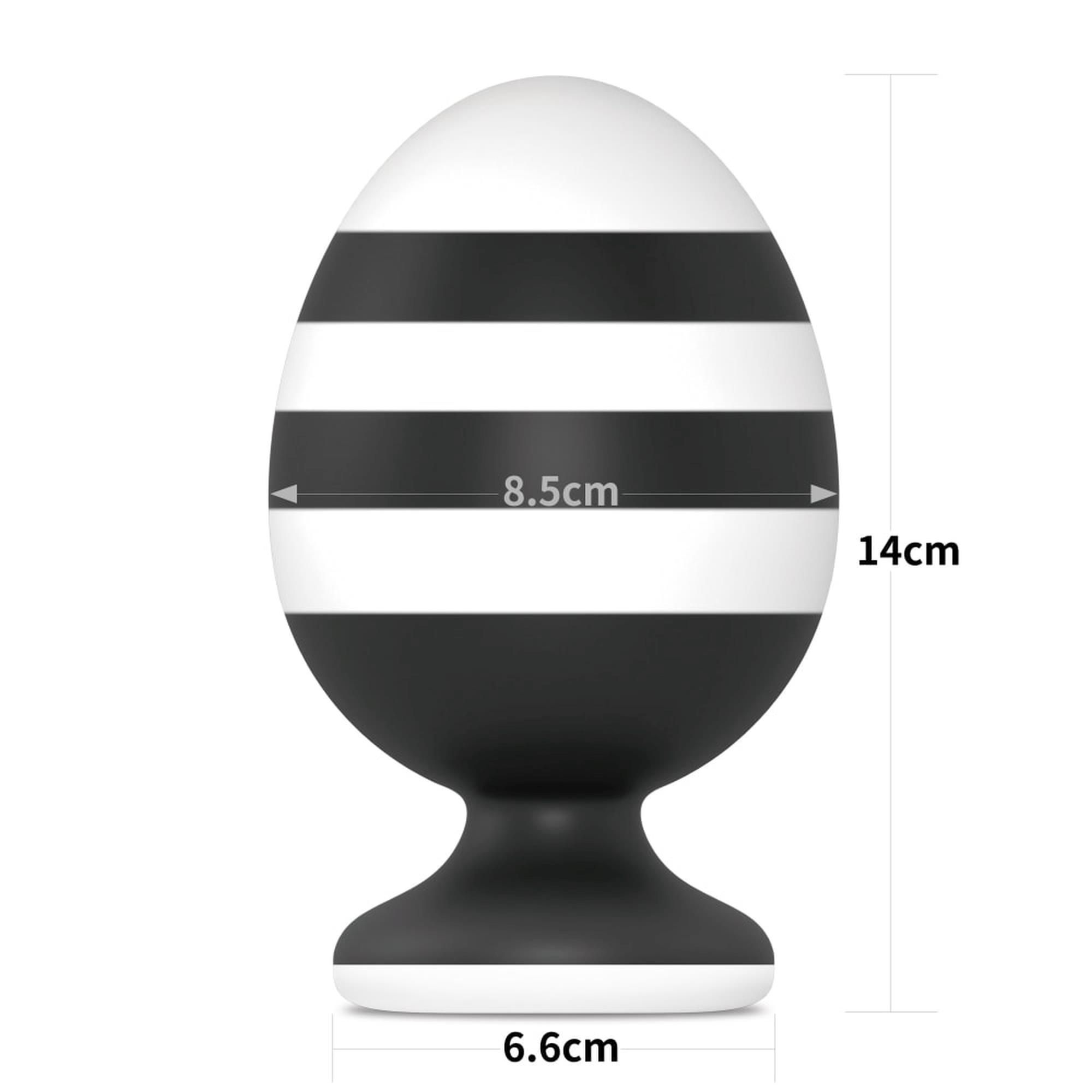 Korek analny LoveToy X-Missioner, 14 cm (czarny-biały)