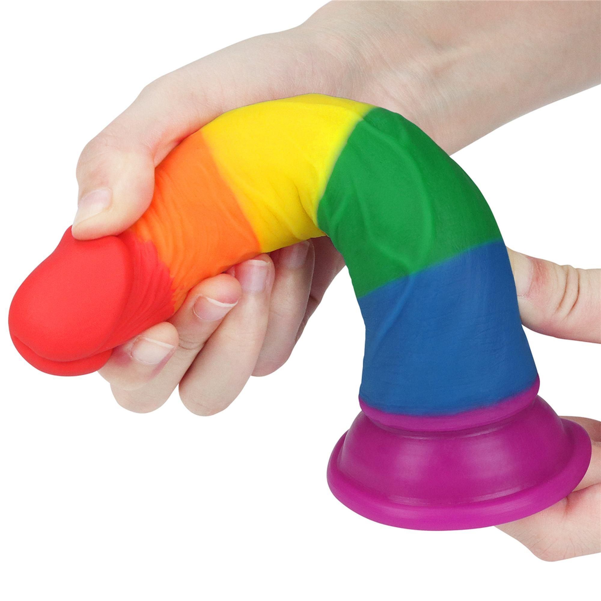Фаллоимитатор LoveToy Prider 7", 18.5 см (радужный)