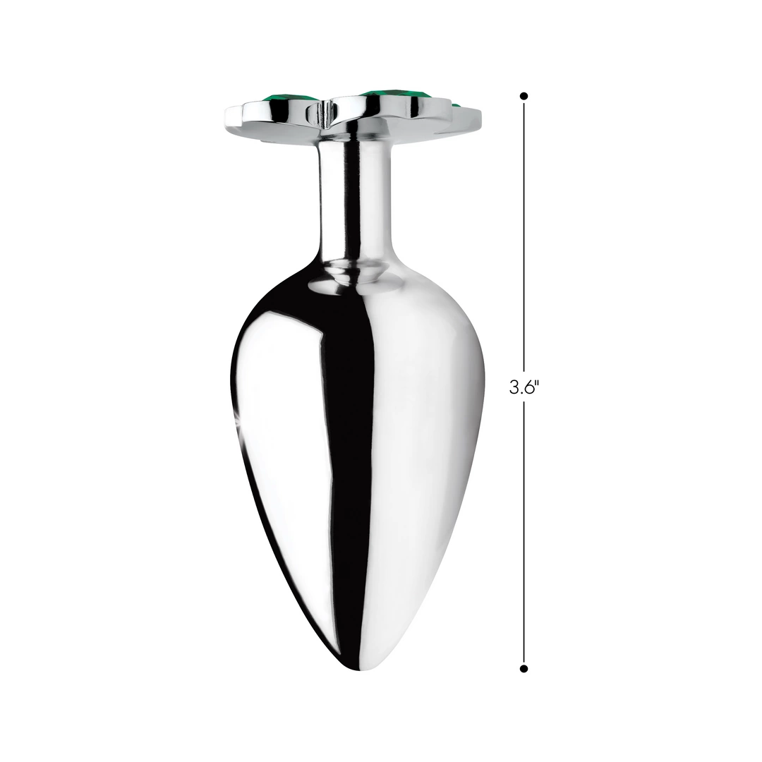 Korek analny XR Brands Clover Large, 8,9 cm (srebrny)