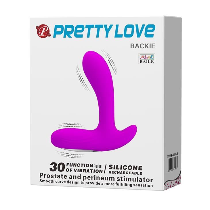 Масажер простати Pretty Love Backie Prostata Stimulator, 12.5 см (фіолетовий)