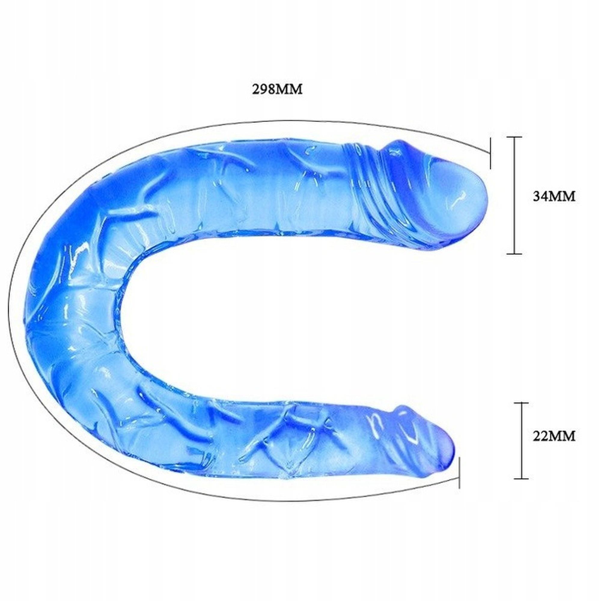 BAILE Double Dong - Dwustronny dildo B, Niebieski, 29.8 cm