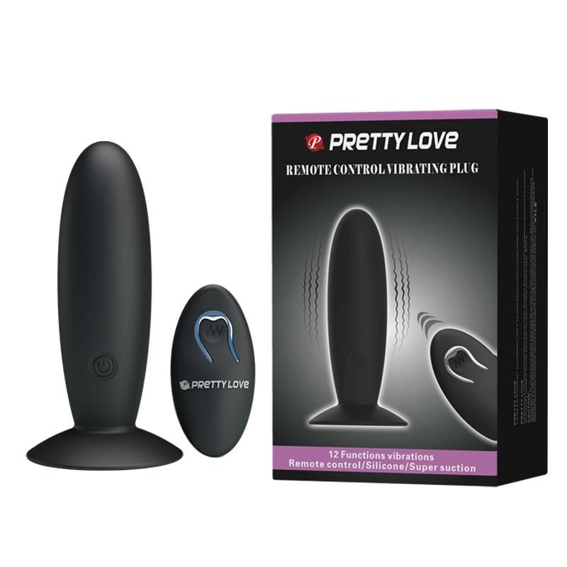 Korek analny Pretty Love Remote Control Vibrating, 11 cm (czarny)