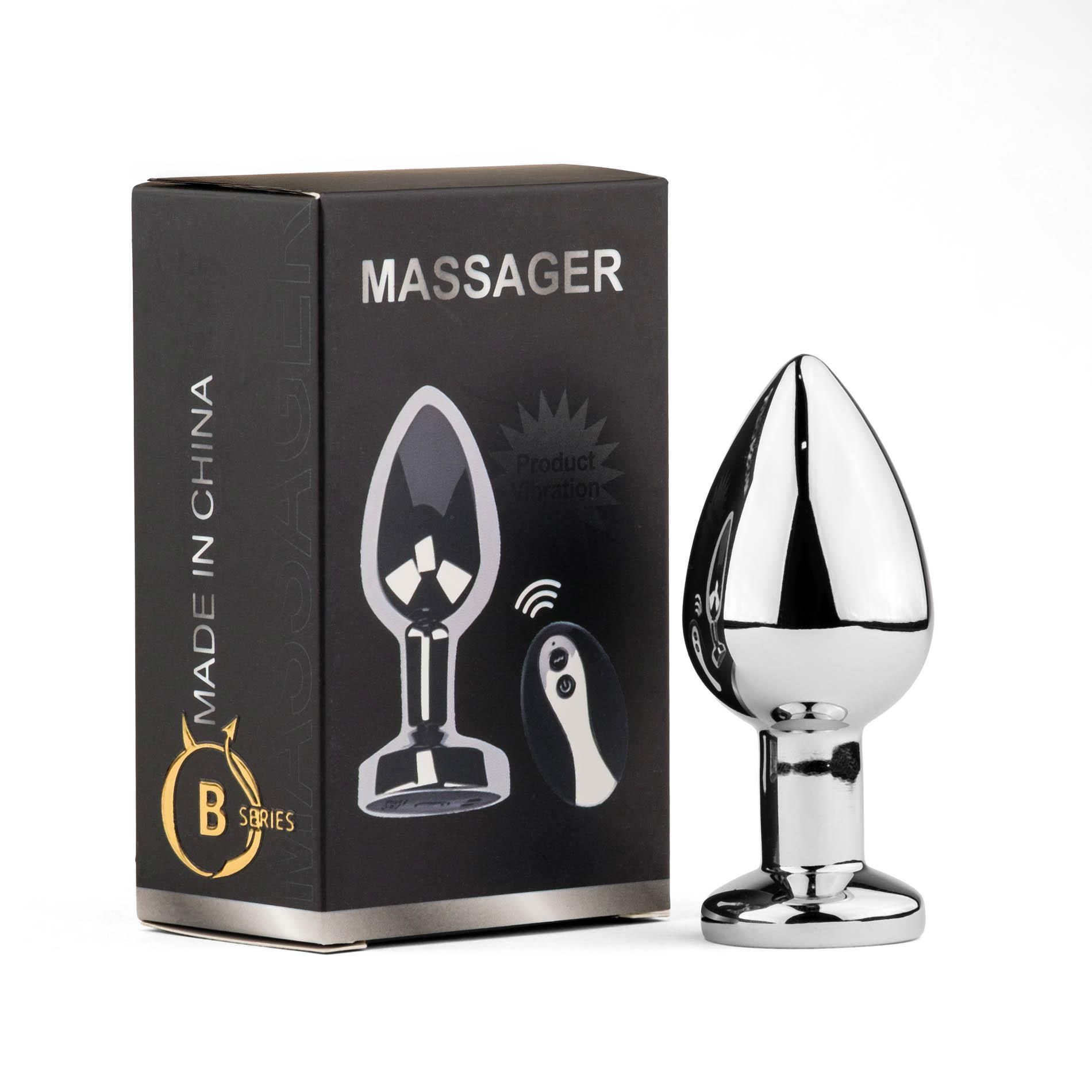 Анальная пробка B - Series HeavyFun Metal Butt Plug L, 8.9 см (серебристый)
