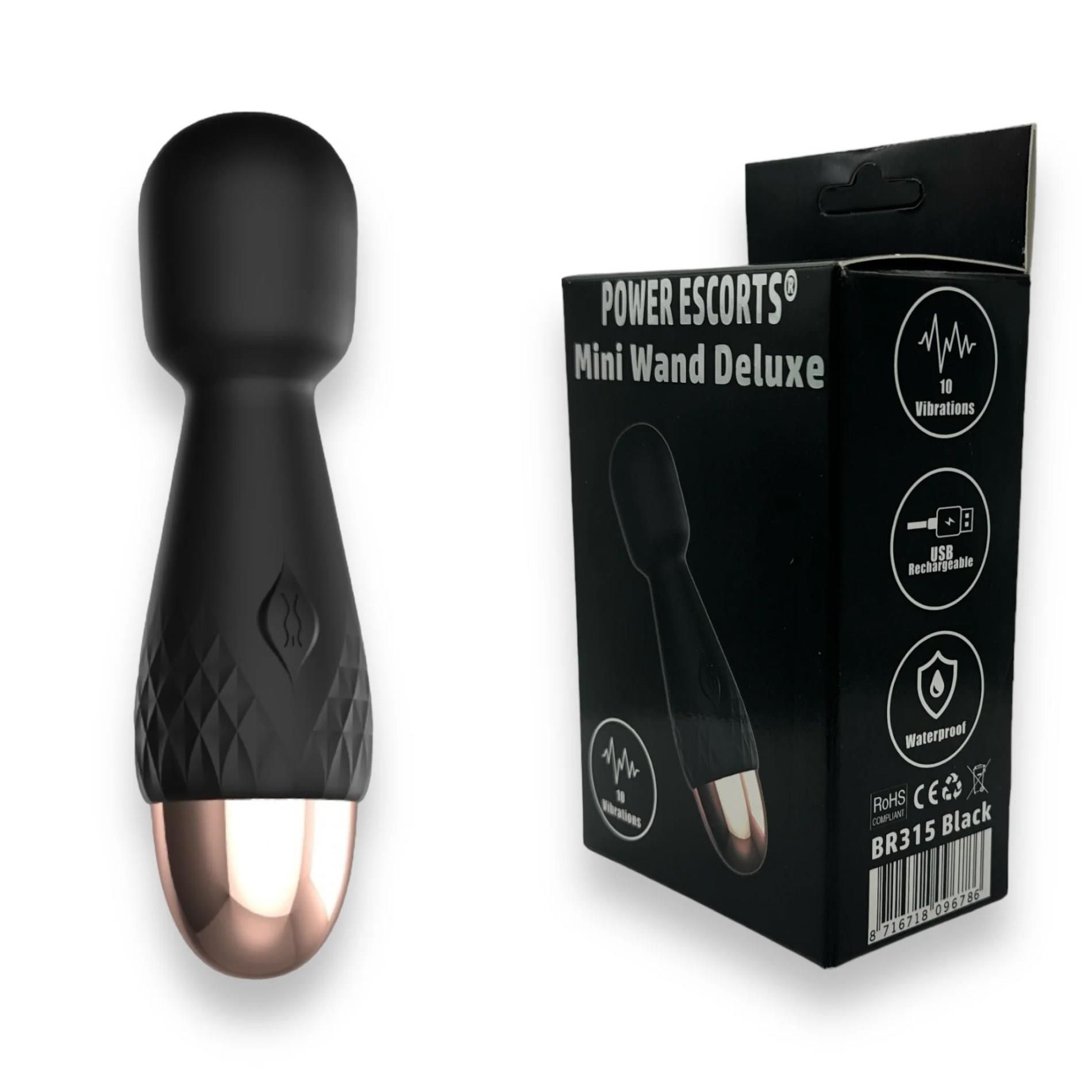 Вибромассажер Power Escorts Mini Wand De Luxe, 11.6 см (черный)