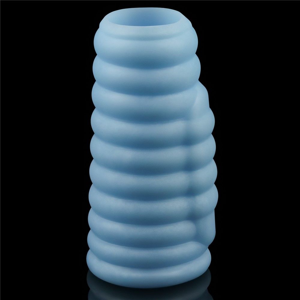 Насадка на пенис с вибрацией Knights Ring Vibrating Wave, 10 см (голубой)