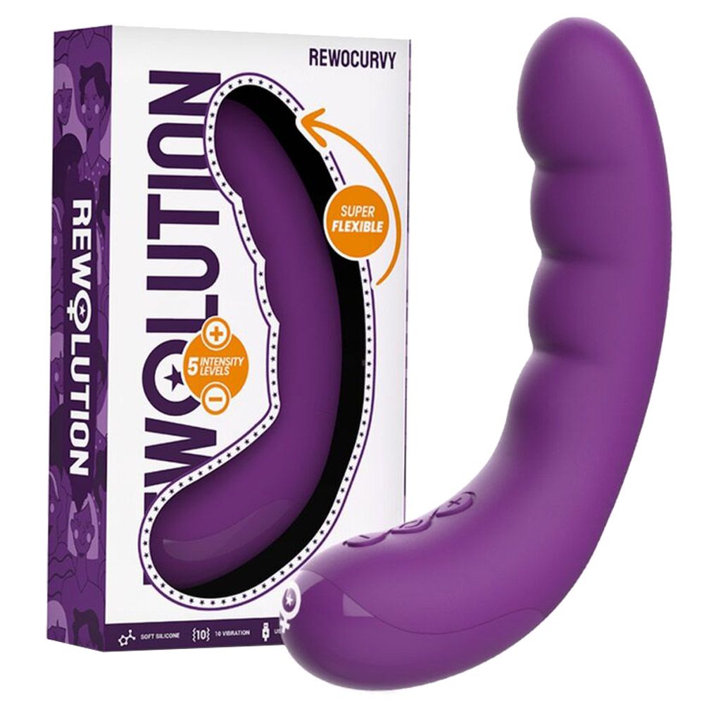 Вибратор Rewocurvy Super Flexible, 17 см (фиолетовый)
