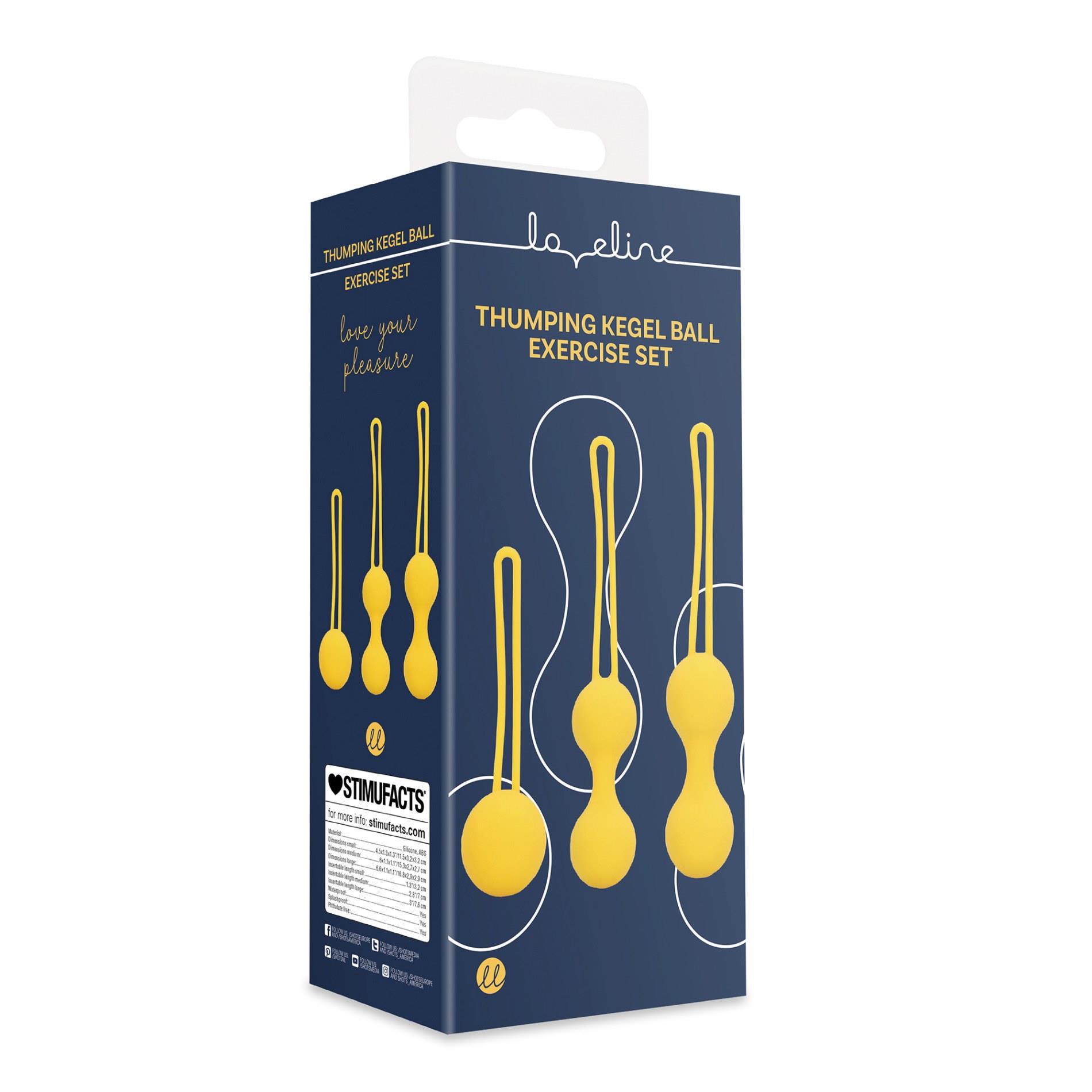 Набор вагинальных шариков Loveline Kegel Ball Exercise Set, 3 шт (желтый)