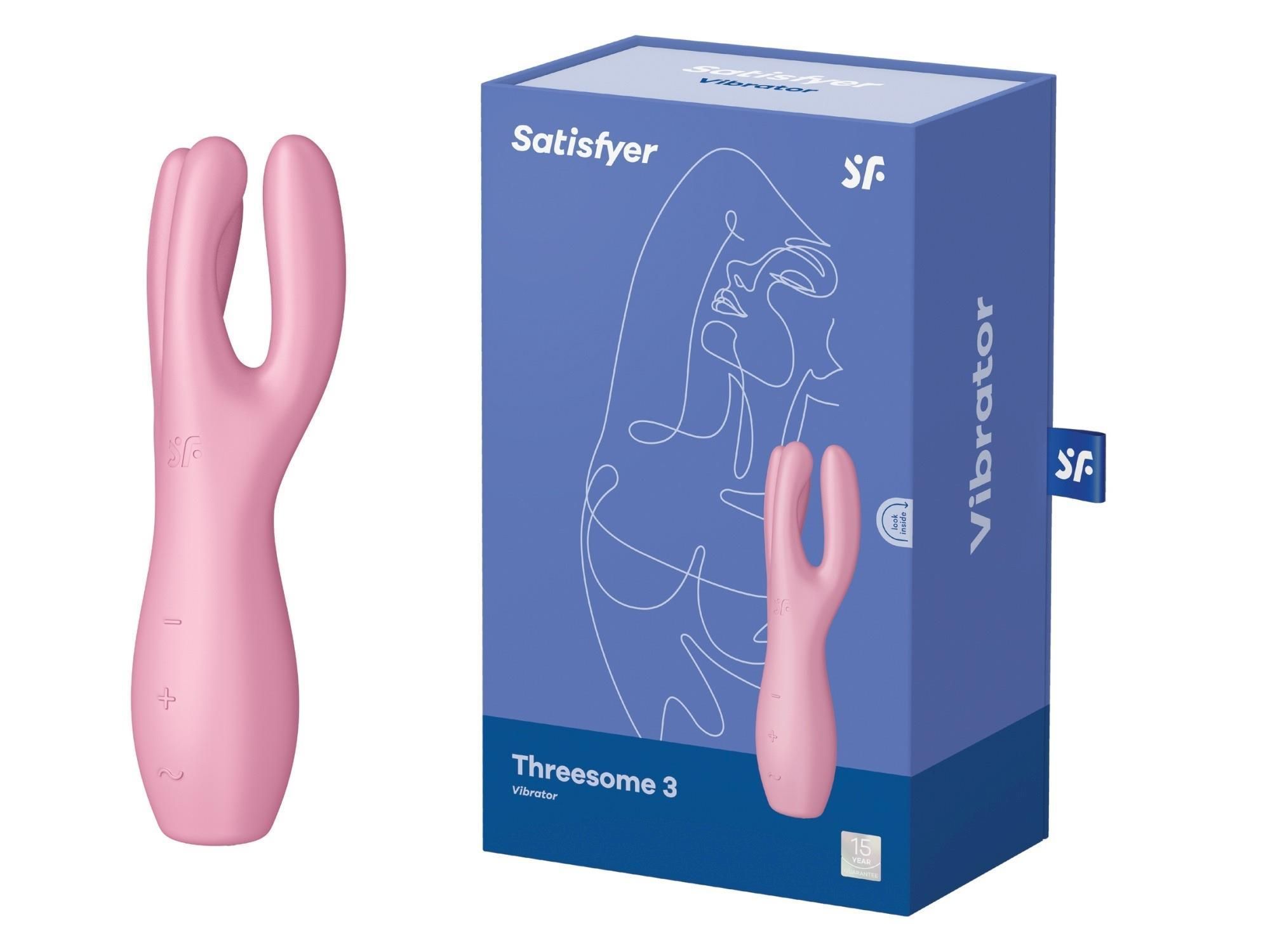 Вибратор для клитора Satisfyer Threesome 3, 14 см (светло-розовый)