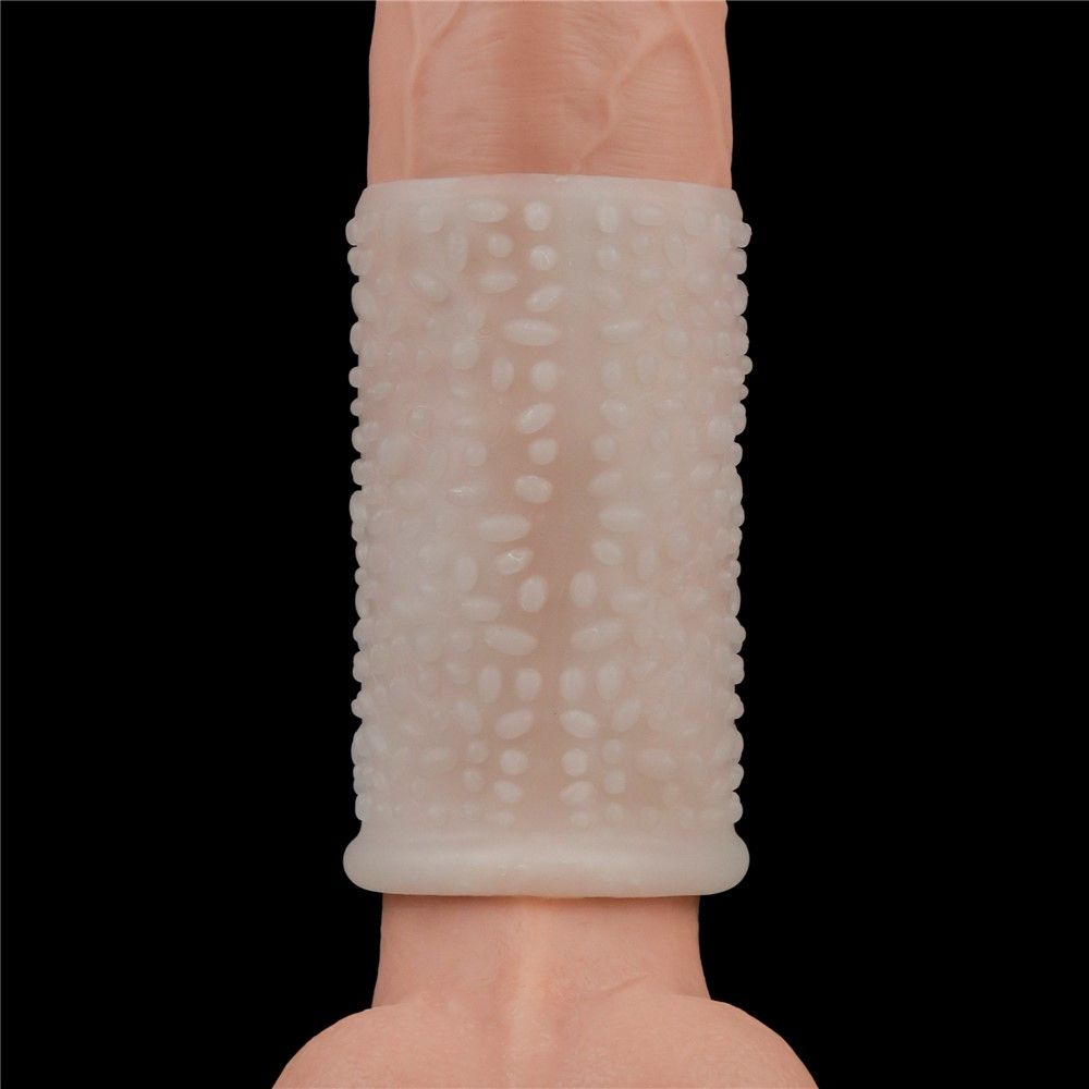 Насадка на пенис с вибрацией LoveToy Vibrating Drip Knights Ring, 10 см (белый)