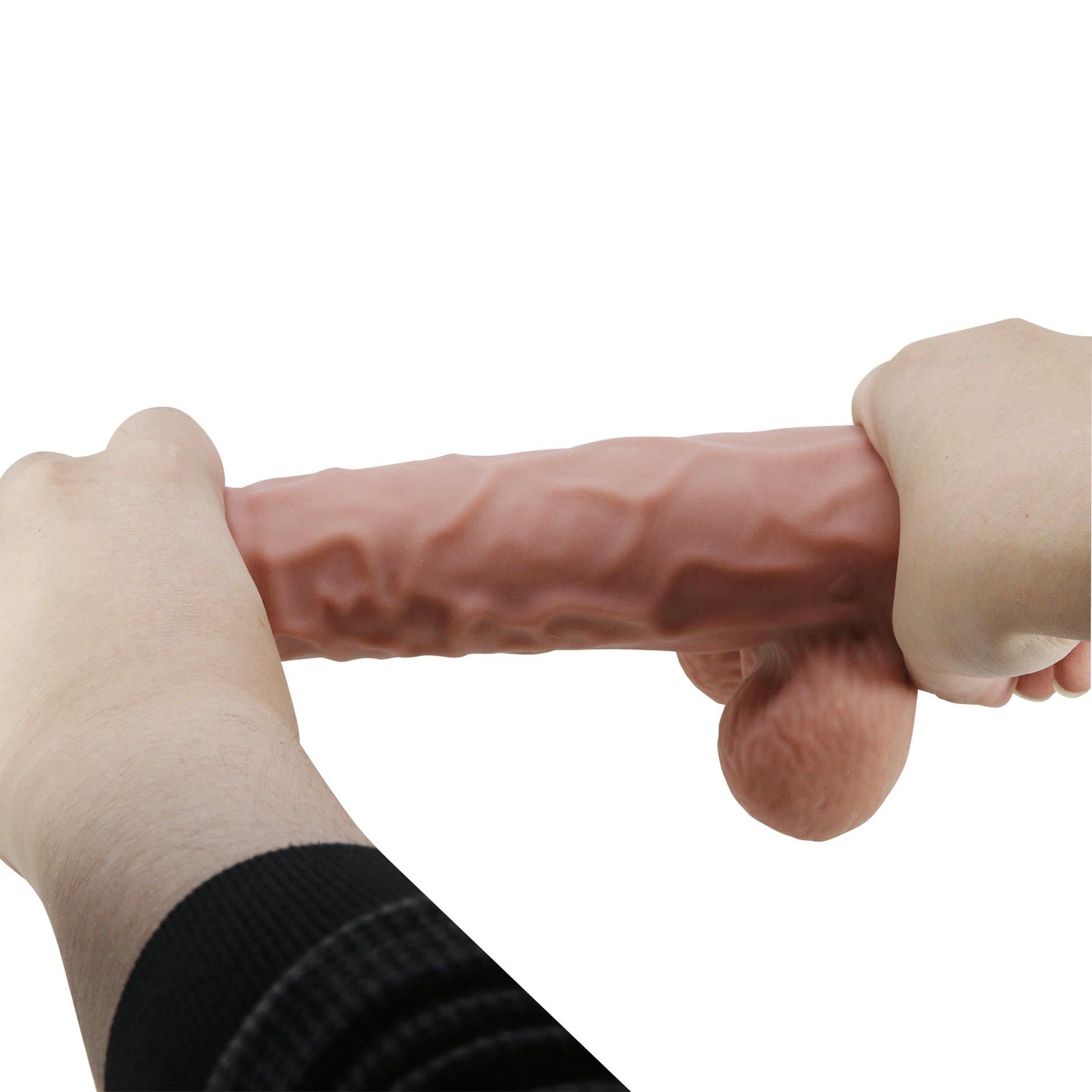 Фаллоимитатор Baile Sliding Skin Bendable 9,4'', 24 см (коричневый)