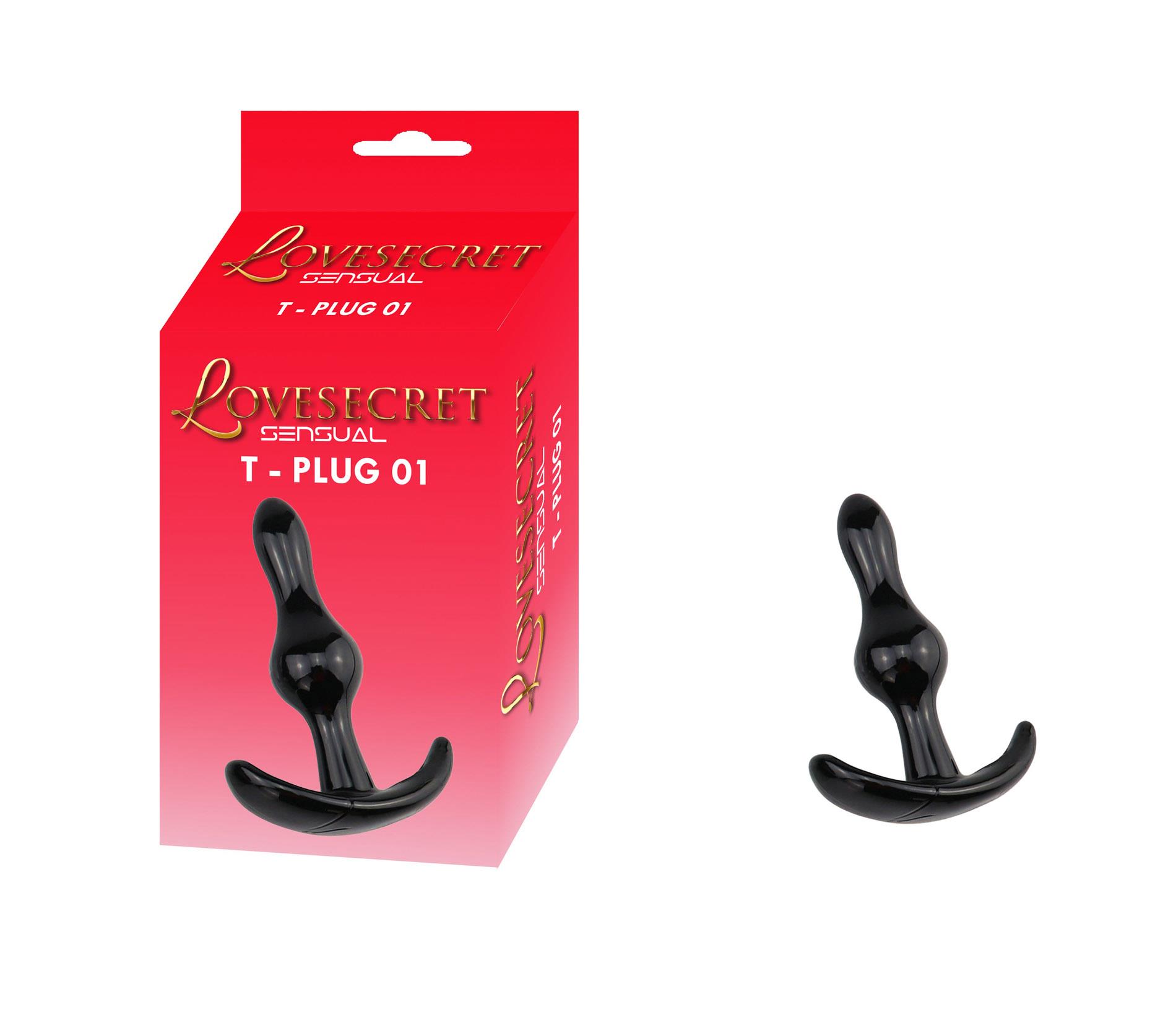 Korek analny Lovesecret T-Plug 01, 8.5 cm (czarny)