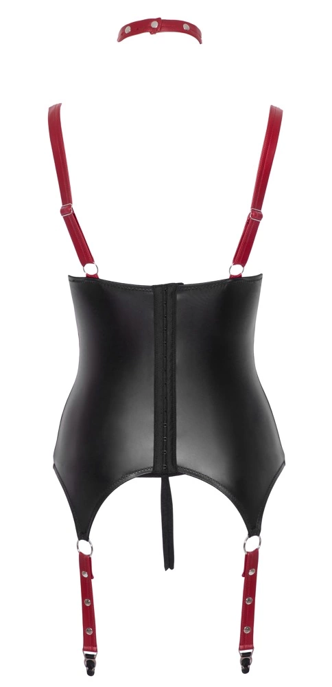 Комплект Cottelli Bondage Basque otwarte, M (черный с красным)