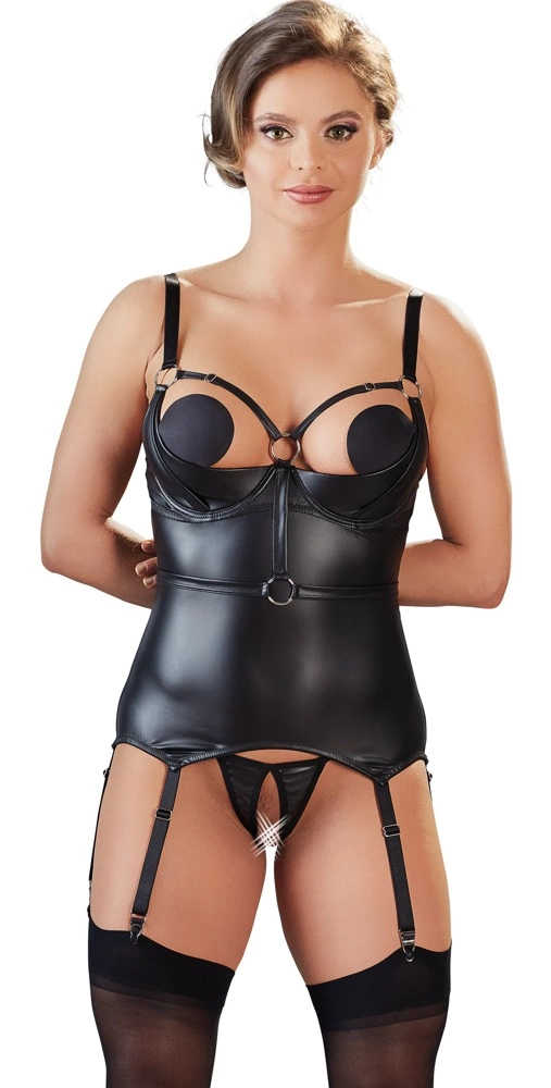 Комплект Cottelli Bondage Cami Suspender, M (черный)