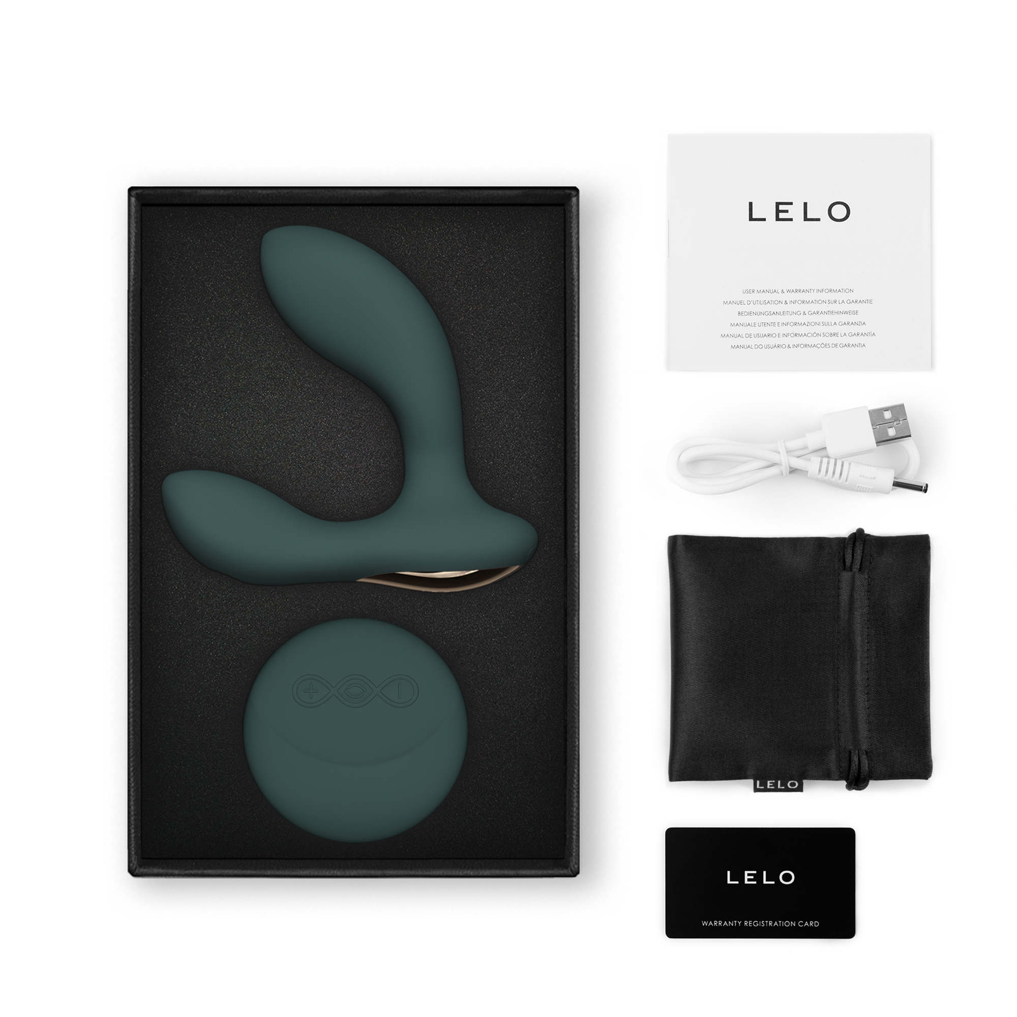 Стимулятор простаты Lelo Hugo 2 Remote, 10,7 см (зеленый)