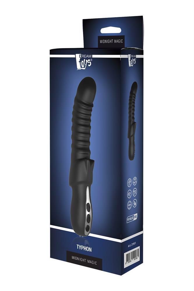 Вибратор-кролик Dream Toys Typhon, 23 см (черный)