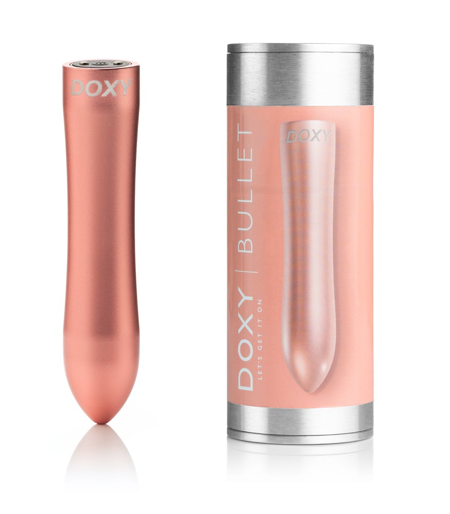 Вибратор Doxy Bullet, 12 см (розовое золото)