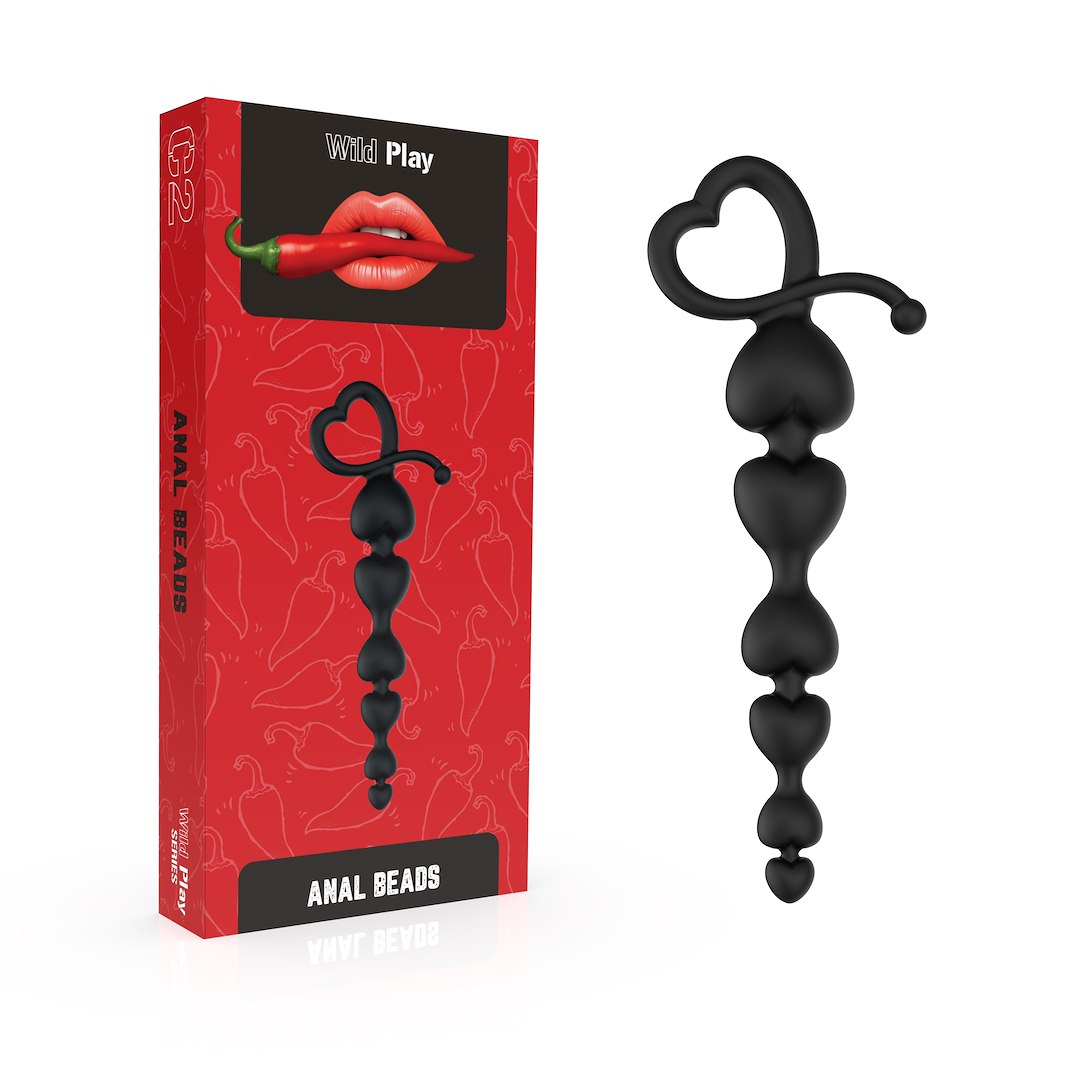 Анальная цепочка Erospace Wild Play C2, 18,3 см (черный)
