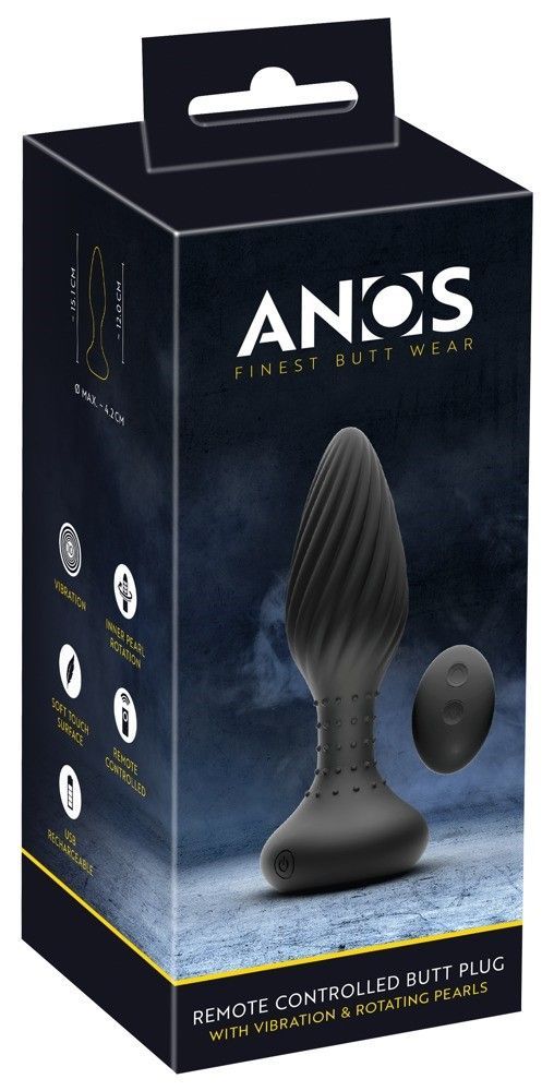 Анальна пробка Anos Finest Butt Plug Wear, 15,1 см (чорний)